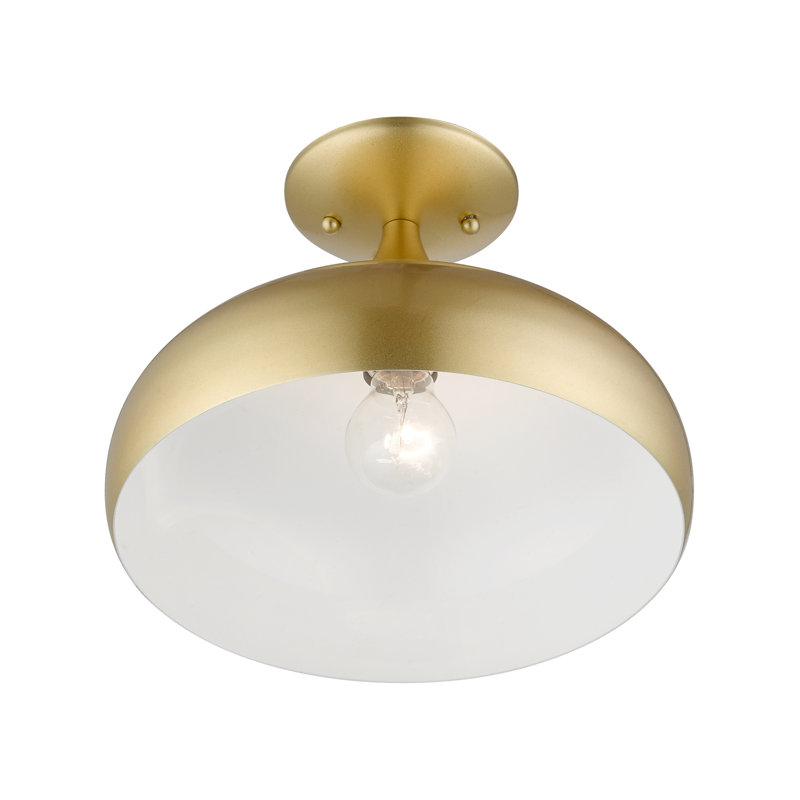 Plafonnier semi-encastré 1 lumière 11,75 po Fiddletown, Or doux
