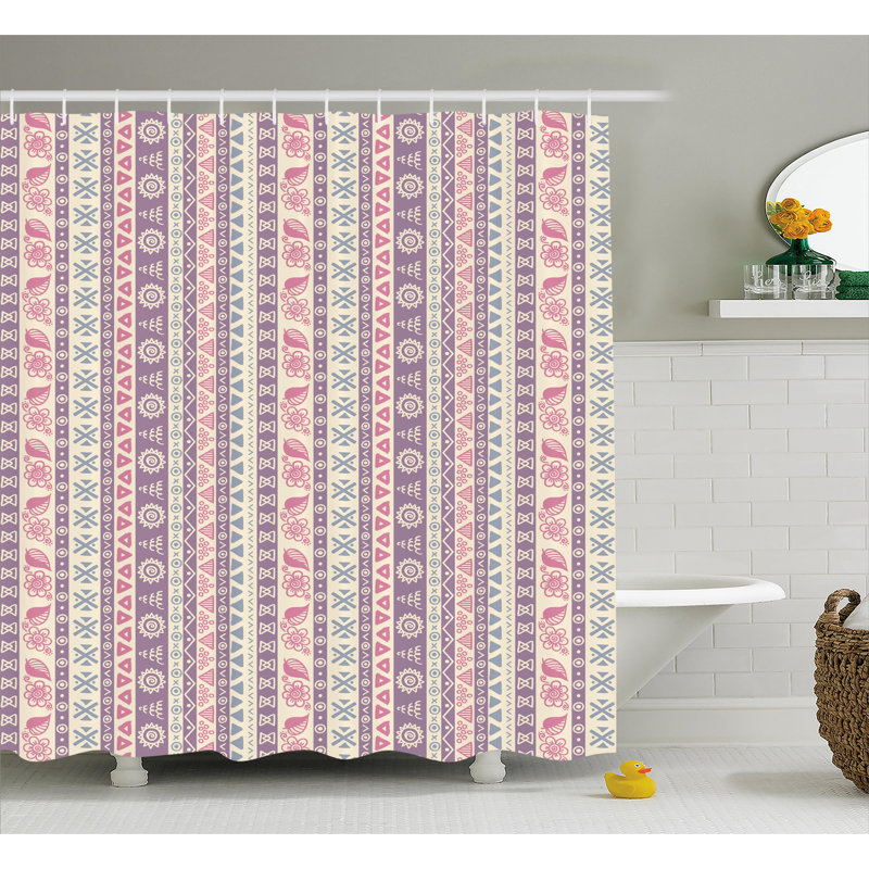 Ambesonne Ikat Shower Curtain with Hooks Included