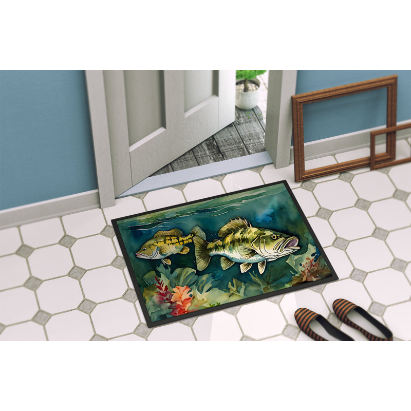 Tapis de porte d'extérieur antidérapant Raashi, L 18 po x L 27 po