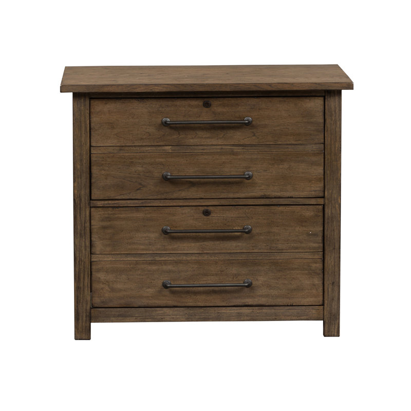 Navarrete 34'' Wide 2 -Drawer Solid Wood File Cabinet