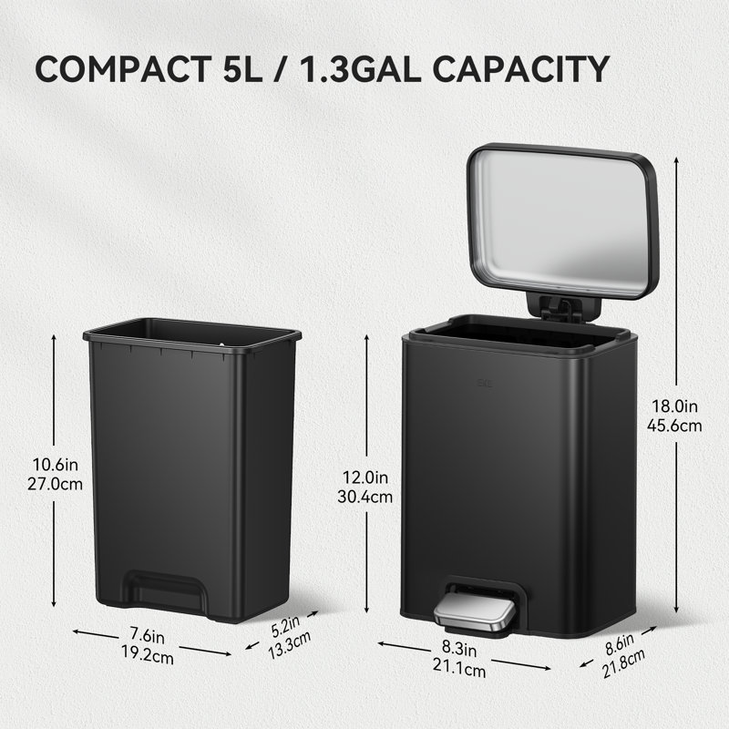 Stainless Steel Kitchen Trash Can, Stainless Steel