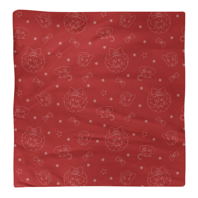 No Pattern Square Napkin, 22" x 22", Red/White, Cotton