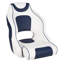 Fauteuil de capitaine en PVC avec support pour pieds, siège à coutures blanches et bleues pour bateau, pêche et sièges à bord