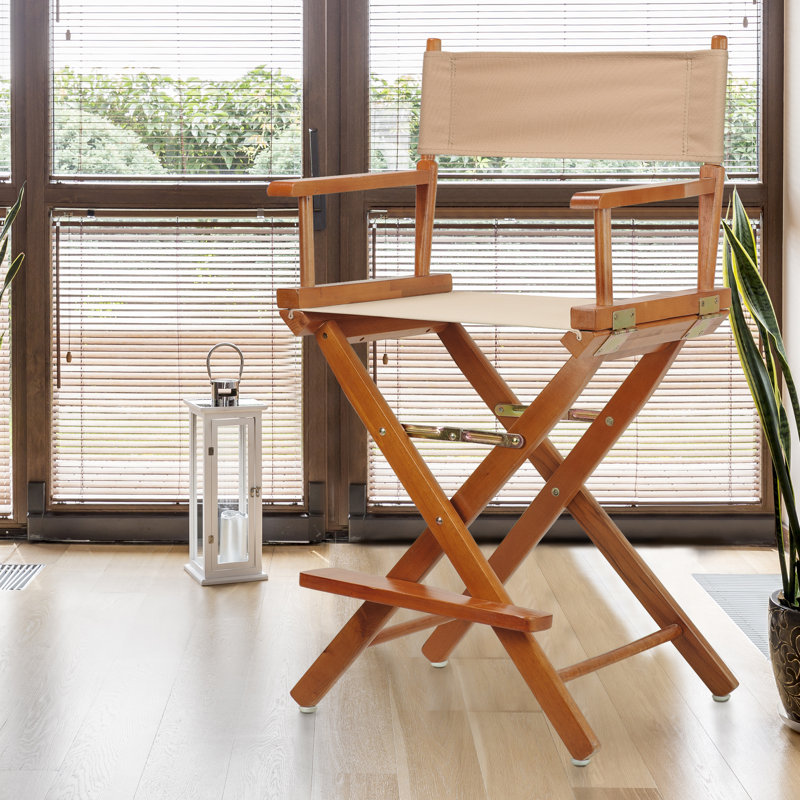 Chaise de réalisateur pliante 24 po, Tanné, Chêne miel