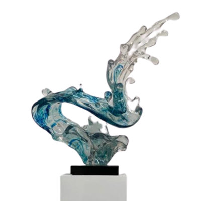 Wave Transparent Blue Top Sculpture