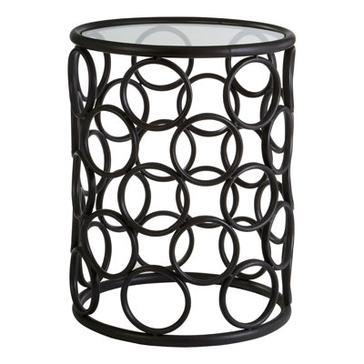 Antalya Glass Top Block End Table
