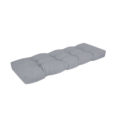 Coussin de banc touffeté et antidérapant de 4 pouces d'épaisseur - Coussin de siège polyvalent pour balancelle, banc de salle à manger, tabouret d'entrée et de chevet, tissu brossé en polyester (gris)