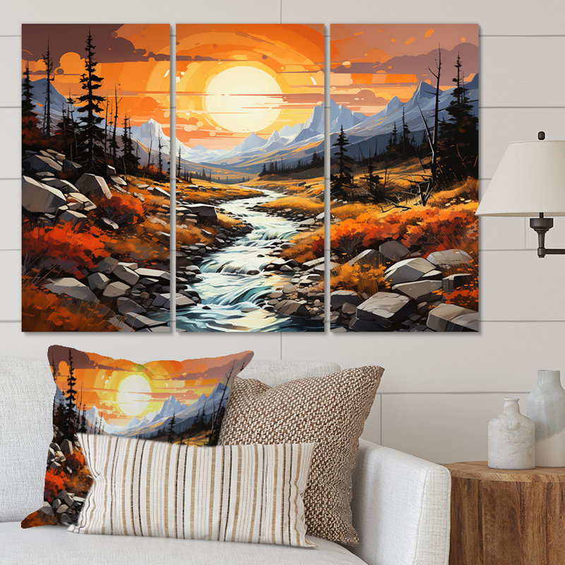 Canada Canada Wilderness I, reproduction sur toile 3 pièces, H 28 po x l 36 po x P 1 po