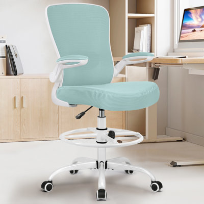 Chaise de dessinateur en filet avec repose-pieds réglable et support lombaire 