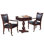Hathaway Fortress 3 in 1 Chess, Checkers & Backgammon Pedestal Game Table and Chairs Set – Multipurpose Chess Table Furniture w/ Reversible Tabletop, Storage Drawers & Complete Accessories - Mahogany