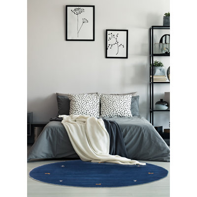 Kashkuli Gabbeh Navy Rug 3'10" x 3'10"