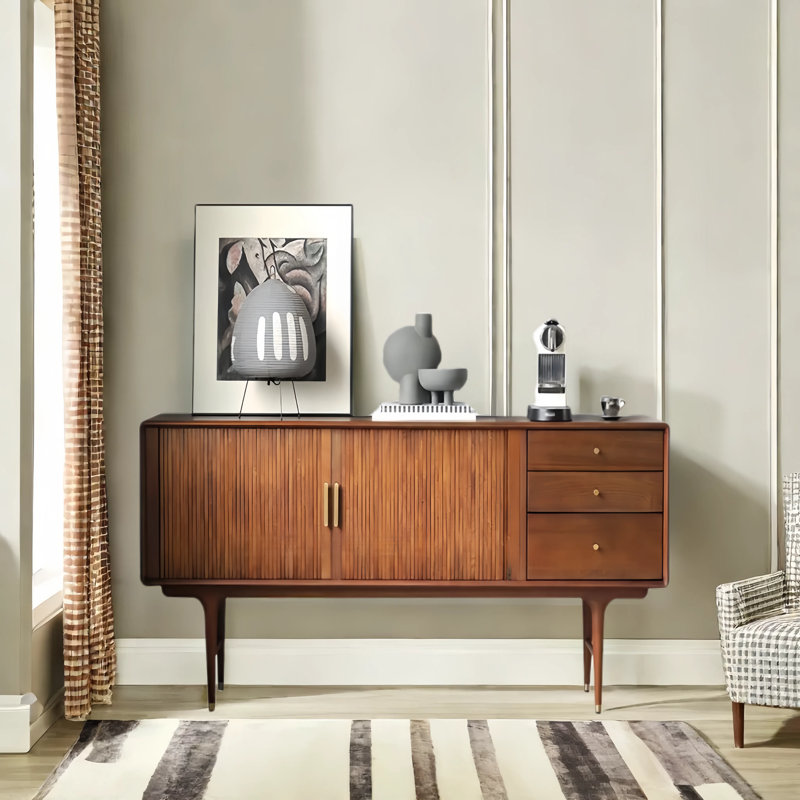Industrial Minimalist Solid Wood Sideboard