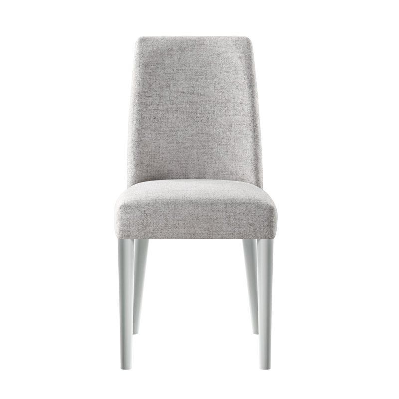 Chaise grise en tissu et pieds gris