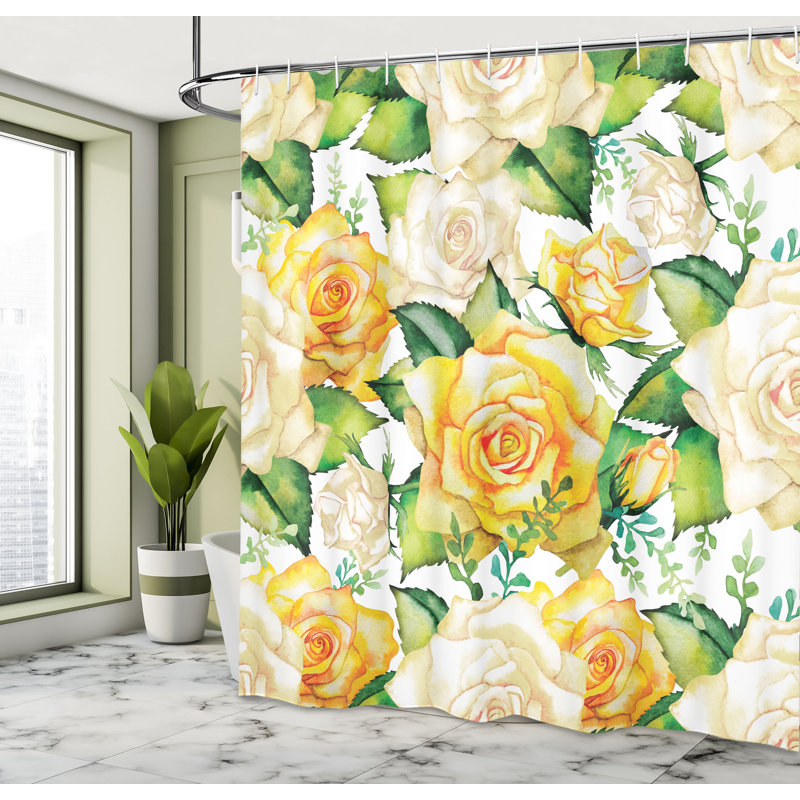 Shower Curtain with Hooks Included, 70"H x 69"W