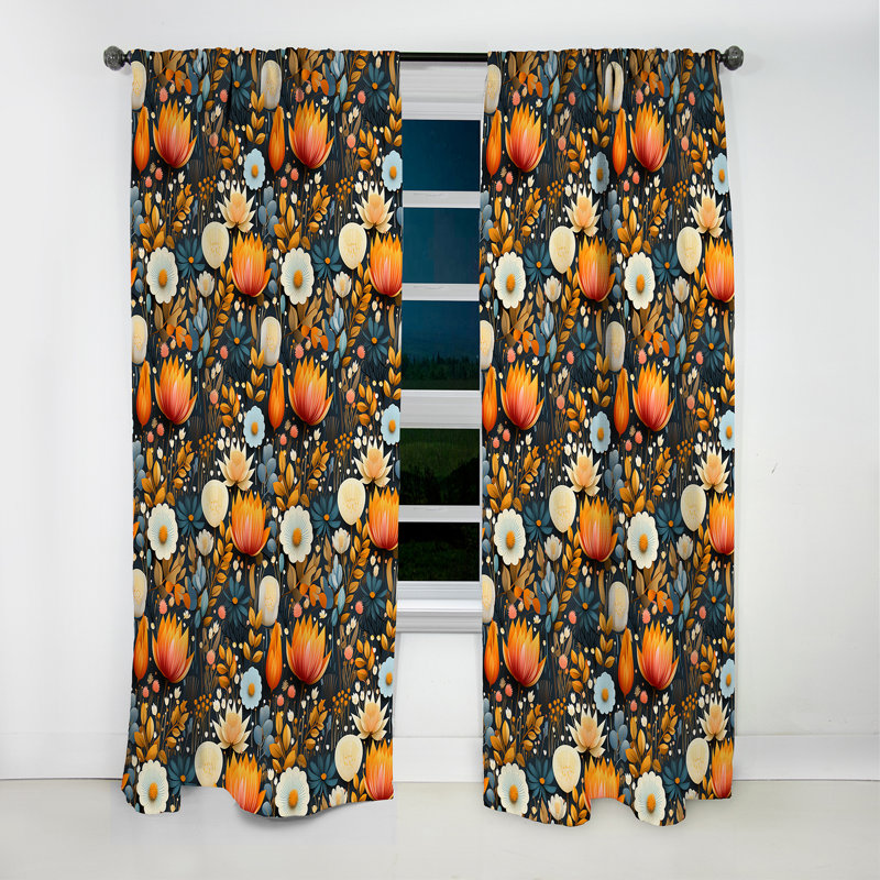 Mod Botanicals - Rideau Mid-Century - Rideau occultant géométrique - 1 panneau, L 52 po x L 95 po
