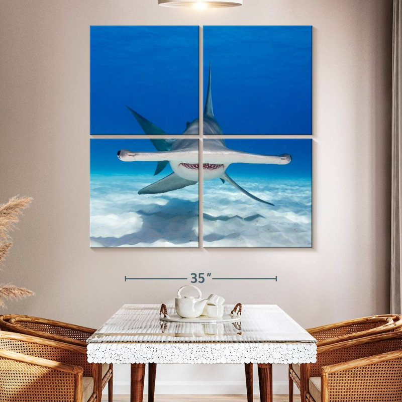 Brampt Hammerhead Shark Swimming, 50" H x 50" W