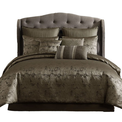 Beny Comforter Set, Traditional Gold Woven Jacquard