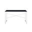 Bureau d'écriture moderne avec cadre chromé X-Cross, noir mat, plateau rectangulaire en panneau de fibres à densité moyenne de 47 W