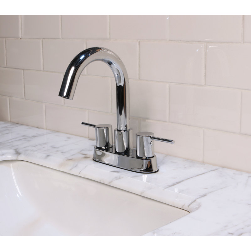 Centerset 2-handle Bathroom Faucet with Drain Assembly, Chrome