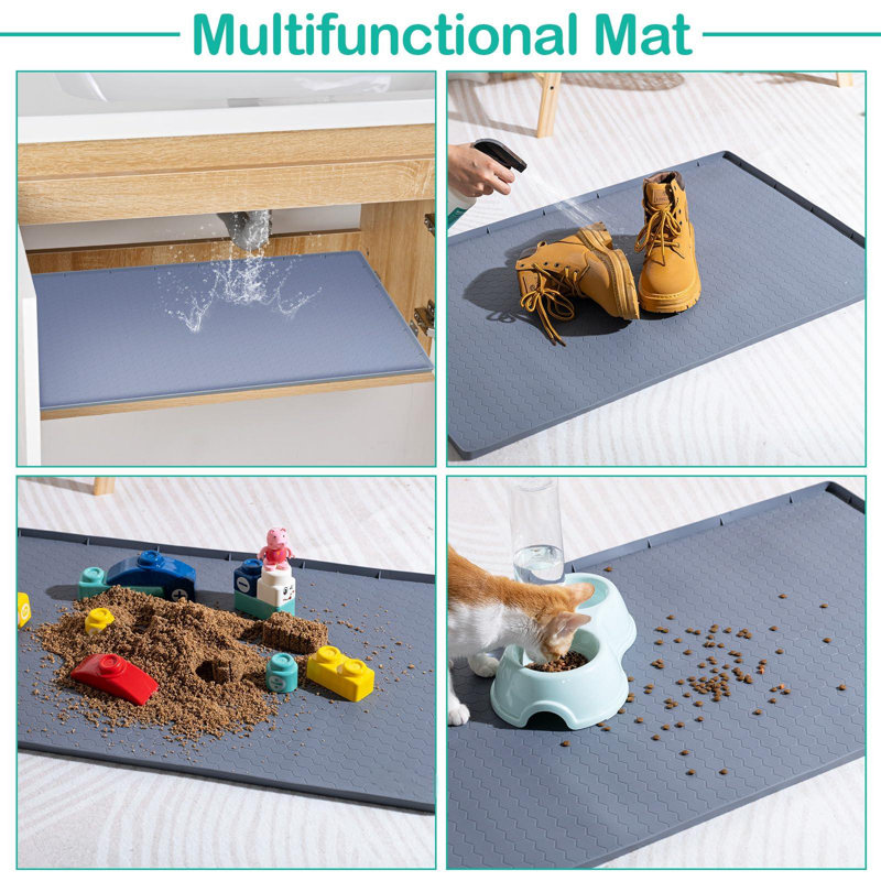 Tapis imperméable sous l'évier, tapis sous l'évier en silicone pour la cuisine, tapis sous l'évier de cuisine et tapis protecteur
