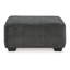 Repose-pieds décoratif, plateau carré de 40 po, polyester gris foncé de style moderne