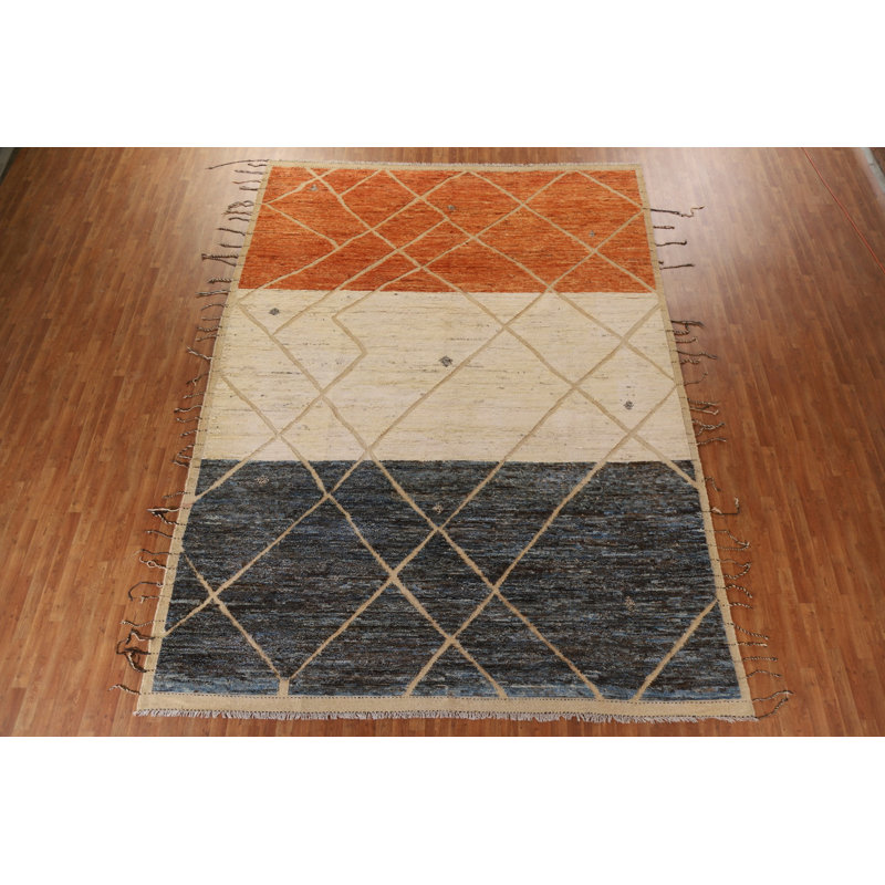 Tapis marocain Trellis noué à la main 10 x 14 po