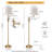 63" Porcelain Floor Lamp With Floral & Bird Design And Linen Shade, Adjustable Arm, E26 LED Bulb Included
