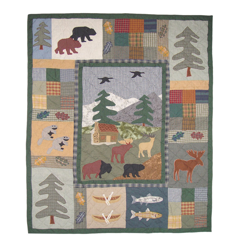 Northwoods Walk Quilted Throw Blanket