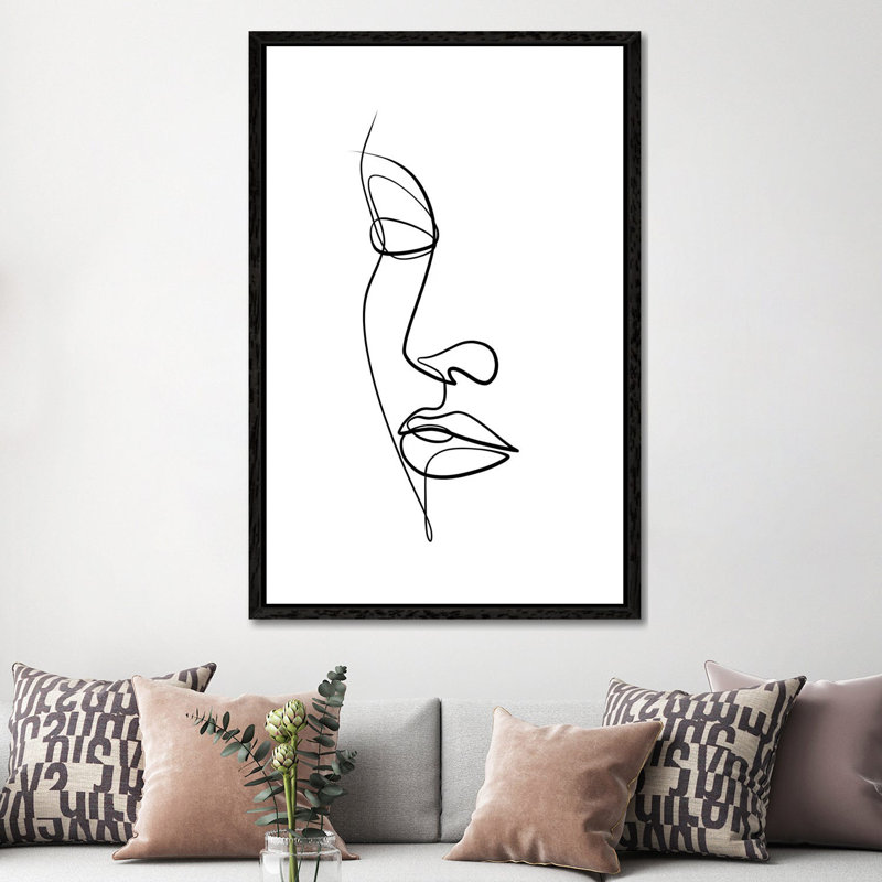 Femme Face II by Dane Khy - Print on Canvas, Black Framed, 152.5 cm H x 101.5 cm W