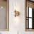 2-Lamp Gold Adjustable Light Glass Iron Wall light-723404027