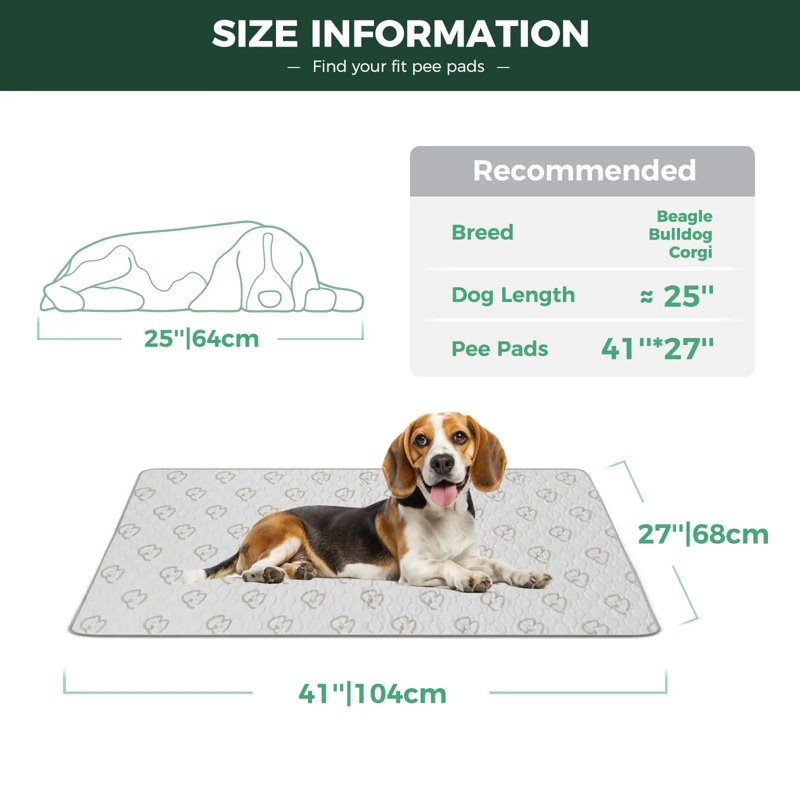 Protège-patins lavables pour chiens, antidérapants et antidérapants, spécialement conçus pour les cages de 42 pouces, 27 po x 41 po, kaki, 1 paquet