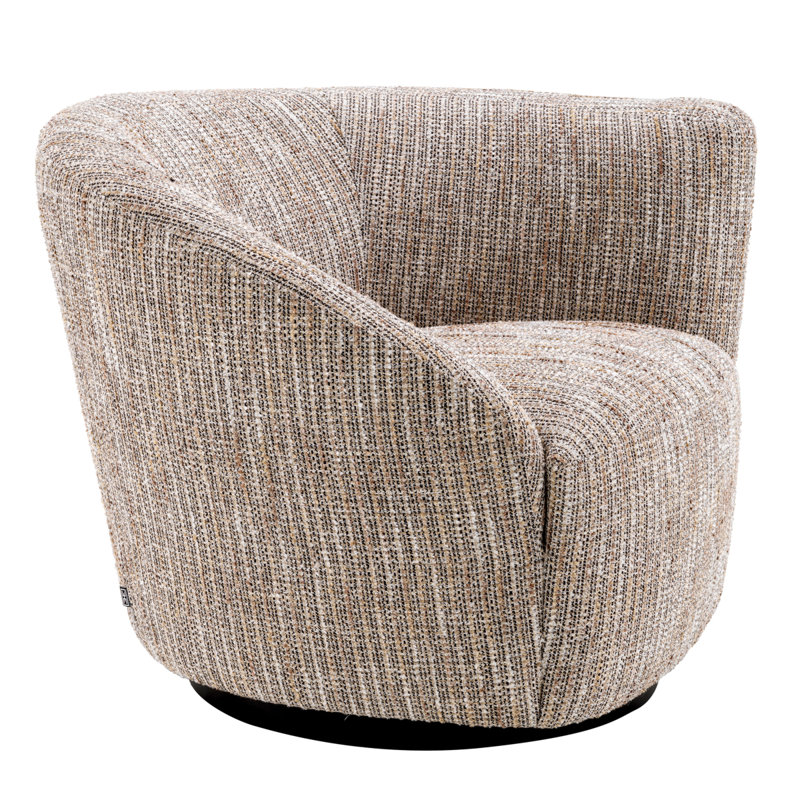 Colin Swivel Barrel Chair, Mademoiselle Beige Polyester Blend