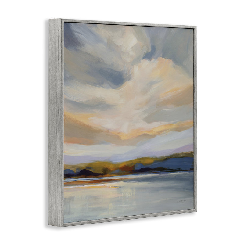 «Morning Glory Seascape», art de la giclée encadrée par Katrina Pete, H 21 po x l 17 po, Cadre flottant gris lustré