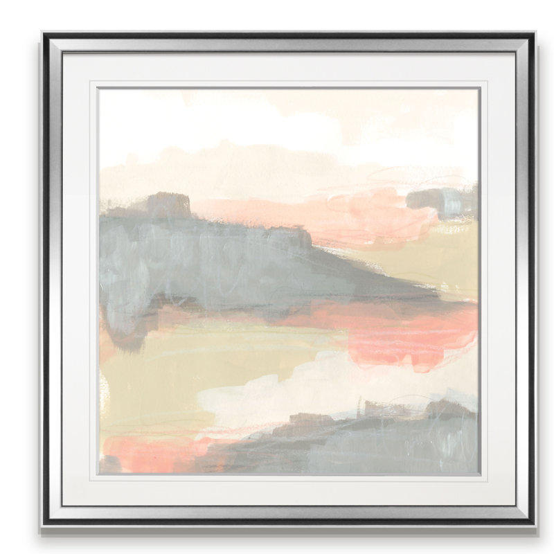 « valley trouble i », peinture, H 16 po x l 16 po x P 1,5 po, Encadrement argenté