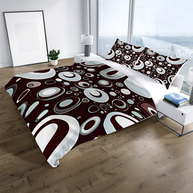 Polyester Abstract Duvet Cover, King Duvet Cover + 2 King Shams