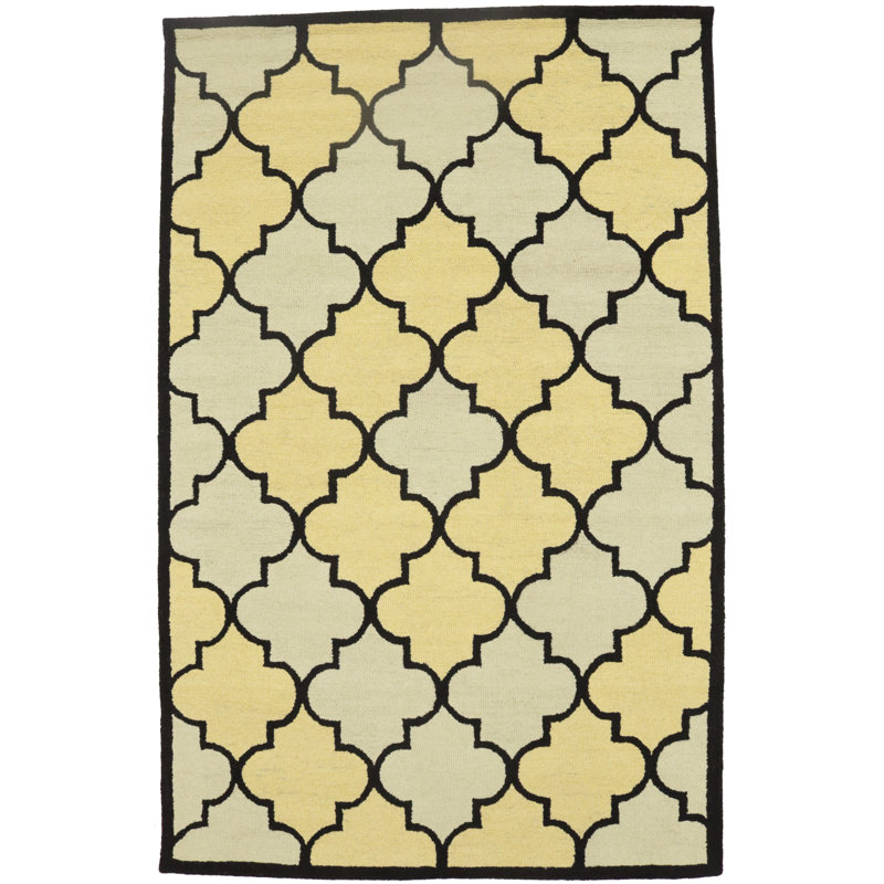 Tapis moderne touffeté à la main à motif de treillis Jatavis 5 pi x 8 pi multicolore