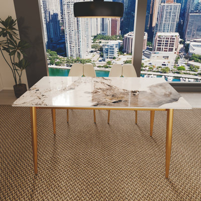 4-Legs Modern Sintered Stone Top Dining Table