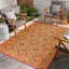 Tapis intérieur / extérieur à motif géométrique orange / vert Aldo-186062020