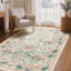 Tapis floral vert / beige antidérapant lavable à la machine Bloom-1590878320-1590878321