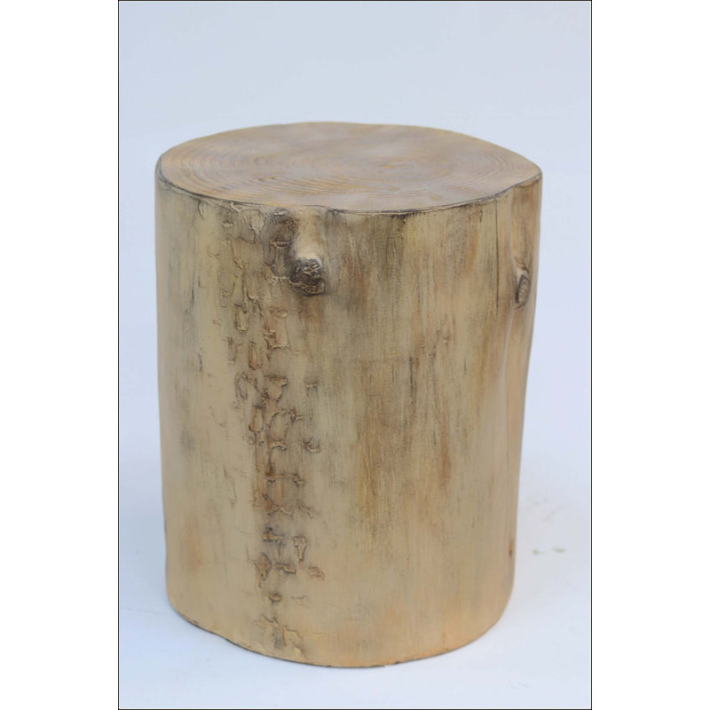 Table d'appoint d'extérieur MGO, souche de bois peinte à la main