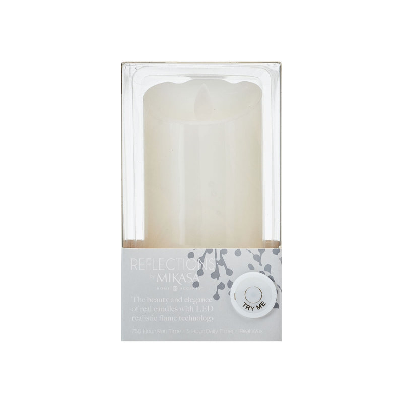 Unscented Realistic-Flame LED Wax Pillar Candles