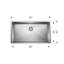 Évier de cuisine en acier inoxydable Quatrus L 32 po x l 18 po
