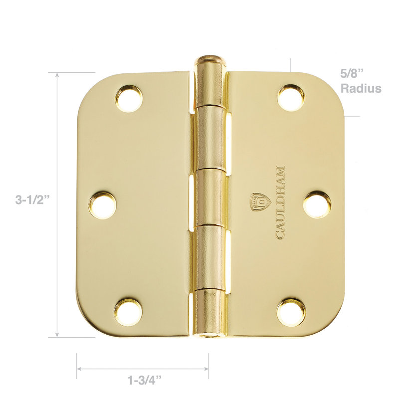 Butt Bearing Door Hinges, Polished Brass