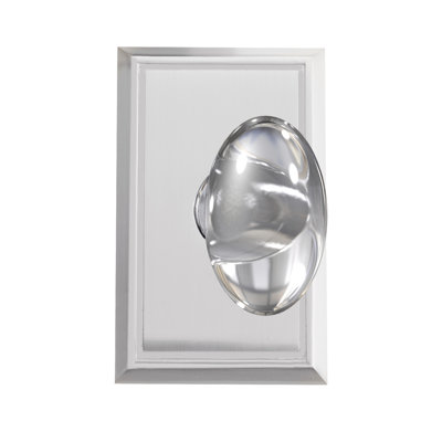 Bravura 928-1 Passage Glass Egg Knob on Traditional Rectangular Rose in Satin Nickel