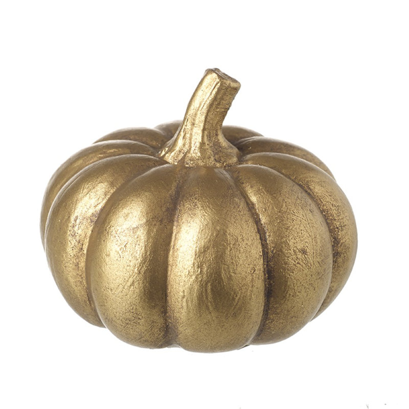 Pumpkin, 5cm H x 7cm W x 7cm D, Gold