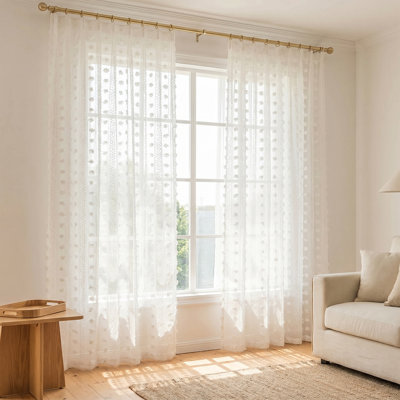 1PCS DIY White Pure Window Sheer Transparent Tulle Curtain