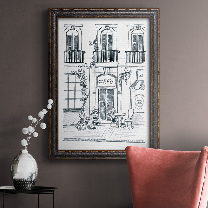 «Italian Street S Croquis III», toile encadrée de qualité supérieure - prête à être accrochée, H 20 po x l 16 po x P 2,5 po