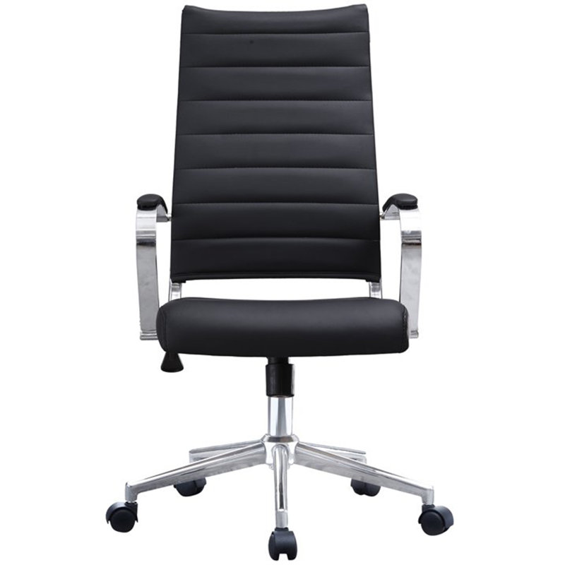 Hyndman Mid Century Modern Contemporary Tall Home Ergonomic Executive Conference Swivel  Office Chair With Arms Wheels Padded Arms And Seats