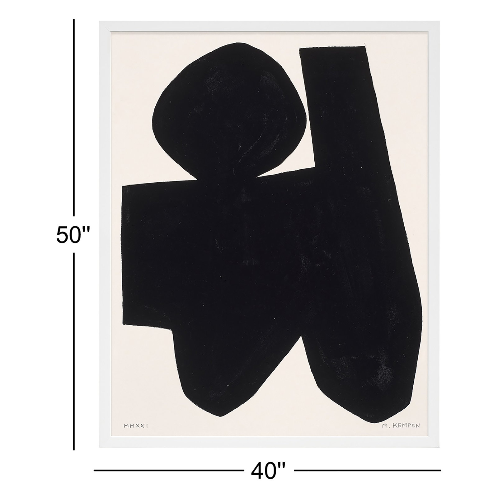Module On White 4 by Michael Kempen, White, 50" H x 40" W x 1.25" D
