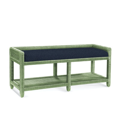 Glinda Wicker Shelves Storage Bench by Birch Lane